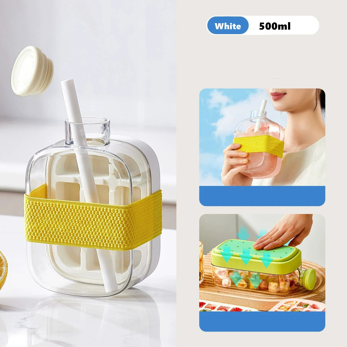 Ice Cube Tray With Straw