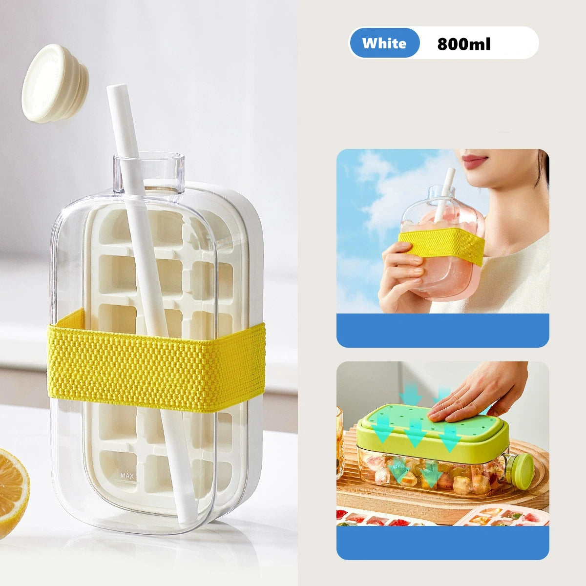 Ice Cube Tray With Straw